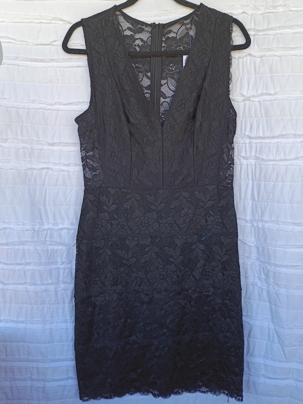 GUESS Black Sleeveless Katrina Lace Sheath Dress NWT Size L